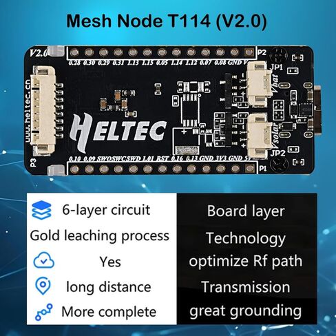 Heltec Mesh Node T114 V2 Tracker nRF52840 SX1262 LoRa Bluetooth 5.0 LoRaWAN مجموعة لوحة تطوير 1.14 بوصة شاشة LCD متوافقة مع Meshtastic Arduino in Kuwait