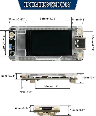 Heltec Mesh Node T114 V2 Tracker nRF52840 SX1262 LoRa Bluetooth 5.0 LoRaWAN مجموعة لوحة تطوير 1.14 بوصة شاشة LCD متوافقة مع Meshtastic Arduino in Kuwait