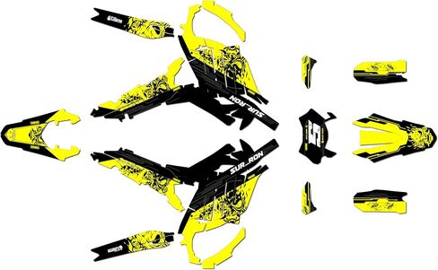 مجموعة رسومات لسلسلة SurRon Ultra Bee (جميع السنوات) NIGHTCITY باللون الأحمر 09 Mil - مجموعة ملصقات رسومات السباق المخصصة للدراجة الترابية، بدون بلاستيك in Kuwait