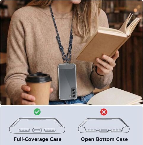 2 Pack Phone Lanyard Hands Free Crossbody Neck Rope for Teachers Travel Anti Drop Cell Phone Strap with Durable Pads Black Grey in Kuwait