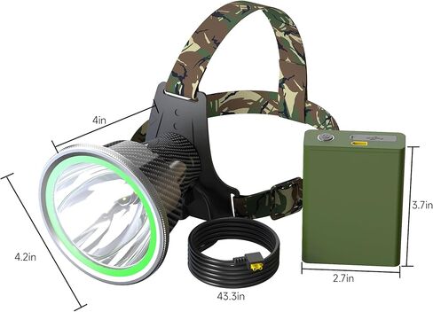 Coon Hunting Lights High Power LED Headlamp Super Bright High Lumens 11000mAh Rechargeable Headlight Waterproof Head Spotlight Torch for Fishing Camping in Saudi Arabia