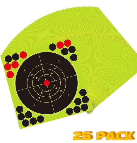 أهداف إطلاق النار المتناثرة مقاس 8 × 8 بوصة - أهداف تفاعلية مع ملصقات متفجرة وتصحيحية فلورسنت - مصممة لتدريبات الرماية وممارسة الهدف - للاستخدام الداخلي والخارجي (25 حزمة) in Kuwait