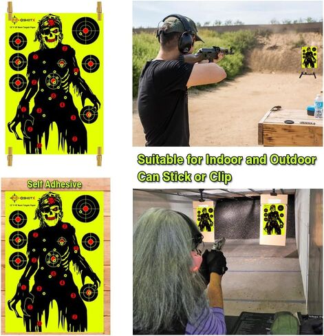 Shooting Targets Splatter - 12 x18 inch Reactive Self Adhesive Silhouette Target Paper for Range - Easily See Shots Burst Bright Fluorescent Points in Saudi Arabia