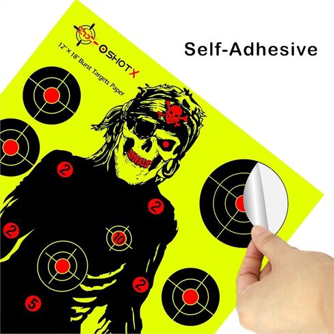 Shooting Targets Splatter - 12 x18 inch Reactive Self Adhesive Silhouette Target Paper for Range - Easily See Shots Burst Bright Fluorescent Points in Saudi Arabia