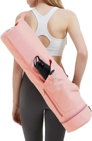 Yoga Mat Bag Yoga Mat Carrier Bag with Water Bottle Pocket and Bottom Wet Pocket Waterproof Yoga Mat Carry Bag Multi-Functional Storage Bag for Women Men in Saudi Arabia