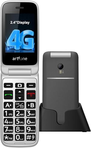 G3 Pro Grey - 4G LTE Cell Phone for Seniors丨Unlcoked Flip Phone with SOS Button丨Loud Speaker丨Camera丨Charging Dock丨Talking Clock丨Speed Dial丨 Hands-free丨Large Buttons Dumb Phone丨Keypad Mobile in Kuwait