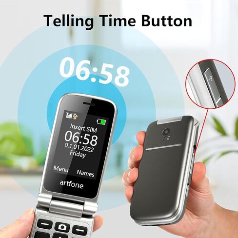 G3 Pro Grey - 4G LTE Cell Phone for Seniors丨Unlcoked Flip Phone with SOS Button丨Loud Speaker丨Camera丨Charging Dock丨Talking Clock丨Speed Dial丨 Hands-free丨Large Buttons Dumb Phone丨Keypad Mobile in Kuwait