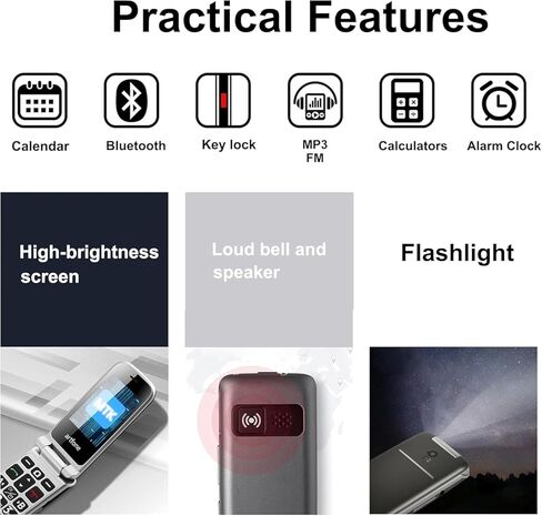 G3 Pro Grey - 4G LTE Cell Phone for Seniors丨Unlcoked Flip Phone with SOS Button丨Loud Speaker丨Camera丨Charging Dock丨Talking Clock丨Speed Dial丨 Hands-free丨Large Buttons Dumb Phone丨Keypad Mobile in Kuwait