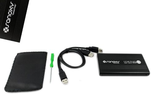 حافظة SANOXY USB 2.0 خارجية مقاس 2.5 بوصة لأجهزة الكمبيوتر المحمول وأجهزة الكمبيوتر الشخصية وأجهزة Mac (SATA باللون الأسود) in Saudi Arabia