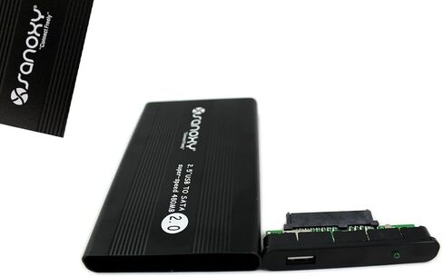 حافظة SANOXY USB 2.0 خارجية مقاس 2.5 بوصة لأجهزة الكمبيوتر المحمول وأجهزة الكمبيوتر الشخصية وأجهزة Mac (SATA باللون الأسود) in Saudi Arabia