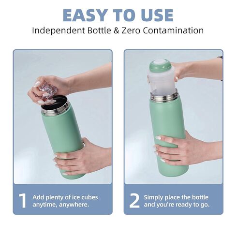 36-Hour Portable Breastmilk Storage Bottle, 20oz Vacuum Insulated Stainless Steel Breast Milk Cooler Bottle, TSA Approved Breast Milk Chiller for New Moms, Outdoor, Travel, Office​ - White in Saudi Arabia