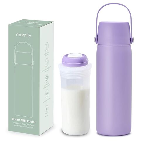 36-Hour Portable Breastmilk Storage Bottle, 20oz Vacuum Insulated Stainless Steel Breast Milk Cooler Bottle, TSA Approved Breast Milk Chiller for New Moms, Outdoor, Travel, Office​ - White in Saudi Arabia