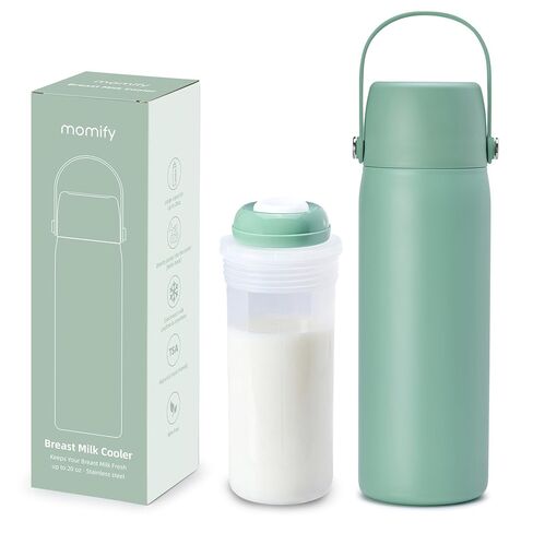36-Hour Portable Breastmilk Storage Bottle, 20oz Vacuum Insulated Stainless Steel Breast Milk Cooler Bottle, TSA Approved Breast Milk Chiller for New Moms, Outdoor, Travel, Office​ - White in Saudi Arabia