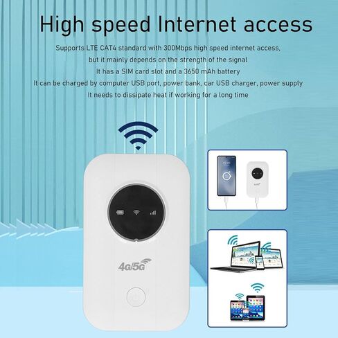 Estink 4G LTE Mobile Hotspot، 4G LTE USB مودم واي فاي محمول عالي السرعة 300 ميجابت في الثانية يدعم 10 أجهزة مع بطارية 3650 مللي أمبير في الساعة للسفر والمكتب المنزلي in Saudi Arabia