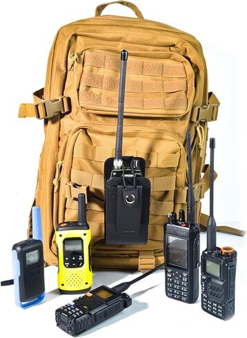 Universal Duty Belt Radio Holster Leather Walkie Talkie Pouch for Motorola Baofeng Midland Handheld Two Way Radio in Saudi Arabia