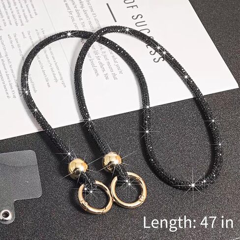 Crystal Phone Lanyard for Women Crossbody Phone Strap with Full Rhinestone Bling Anti-Theft Phone Neck Strap in Saudi Arabia