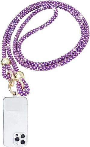 Crystal Phone Lanyard for Women Crossbody Phone Strap with Full Rhinestone Bling Anti-Theft Phone Neck Strap in Saudi Arabia