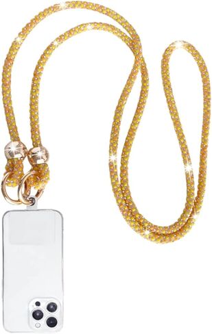 Crystal Phone Lanyard for Women Crossbody Phone Strap with Full Rhinestone Bling Anti-Theft Phone Neck Strap in Saudi Arabia