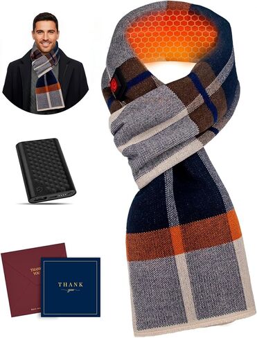Heated Scarf Gift for Men Intelligent Rechargeable 6000mAh Battery Packs Winter Gifts in Saudi Arabia