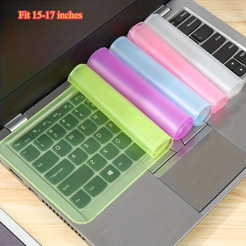 3pcs Slim Silicone Keyboard Cover Set for 15-17 Inch Laptops | Universal Transparent Yellow Pink Protector in Saudi Arabia
