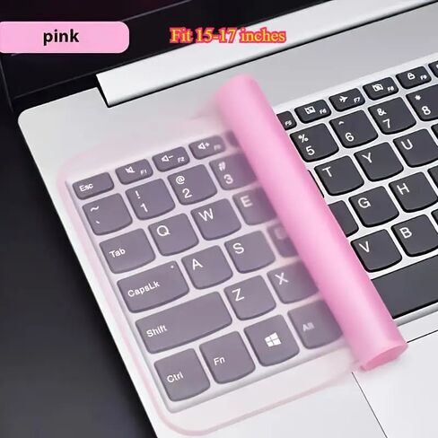 3pcs Slim Silicone Keyboard Cover Set for 15-17 Inch Laptops | Universal Transparent Yellow Pink Protector in Saudi Arabia