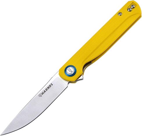 Harnds Wind Pocket Knife Flipper 14C28N Steel G10 Handle Folding Knife Ball Bearing with 2-Position Clip for Camping Survival and EDC in Saudi Arabia