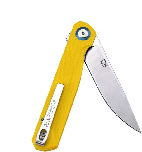Harnds Wind Pocket Knife Flipper 14C28N Steel G10 Handle Folding Knife Ball Bearing with 2-Position Clip for Camping Survival and EDC in Saudi Arabia