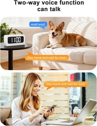 Smart Clock Camera,5G&2.4G WiFi Security Camera Indoor,2K Cameras for Home Security,3 in 1 Nanny Cam with Alarm Two-Way Talk,Color Night Vision Human Motion Detection,Local SD Recording in Kuwait