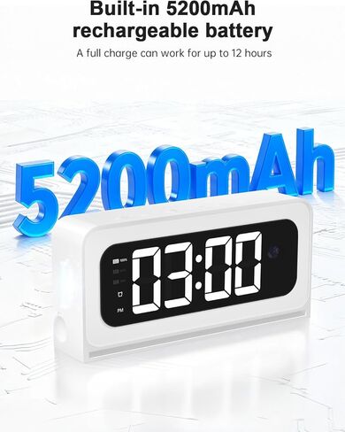 Smart Clock Camera,5G&2.4G WiFi Security Camera Indoor,2K Cameras for Home Security,3 in 1 Nanny Cam with Alarm Two-Way Talk,Color Night Vision Human Motion Detection,Local SD Recording in Kuwait