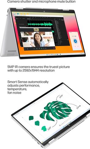 HP Envy x360 2-in-1 Laptop (14" FHD+ Touchscreen, AMD Ryzen 5 8640HS (> Intel i7-1255u), 16GB RAM, 1TB SSD), Creator, Photographer, Designer, Backlit, 5MP IR Webcam, Copilot, Win 11 Home, AI PC in Saudi Arabia