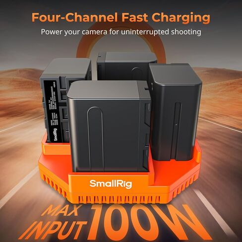 بطارية SmallRig USB-C NP-F970 (4 عبوات) وشاحن سريع NP-F970 100 واط ذو 4 قنوات in Kuwait
