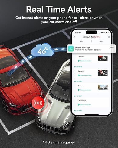 REDTIGER 4G LTE Dash Cam Front and Rear,Remote Live Stream, 30-Day Cloud Storage, 2.5K + 1080P, Emergency Alert, GPS, Built-in SIM (AT&T), Parking Monitor, 32GB Card & Hardwire Kit Included (VS10) in Saudi Arabia