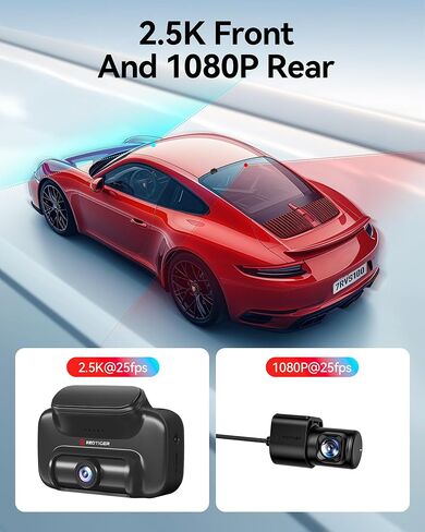 REDTIGER 4G LTE Dash Cam Front and Rear,Remote Live Stream, 30-Day Cloud Storage, 2.5K + 1080P, Emergency Alert, GPS, Built-in SIM (AT&T), Parking Monitor, 32GB Card & Hardwire Kit Included (VS10) in Saudi Arabia
