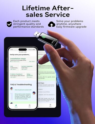 محول Carplay اللاسلكي لهاتف iPhone، أحدث ترقية Carplay Dongle، تحويل سريع ثابت سلكي إلى CarPlay لاسلكي، توصيل وتشغيل ترقية OTA، لهاتف iPhone iOS 10+ والسيارات مع CarPlay السلكي (أسود) in Kuwait