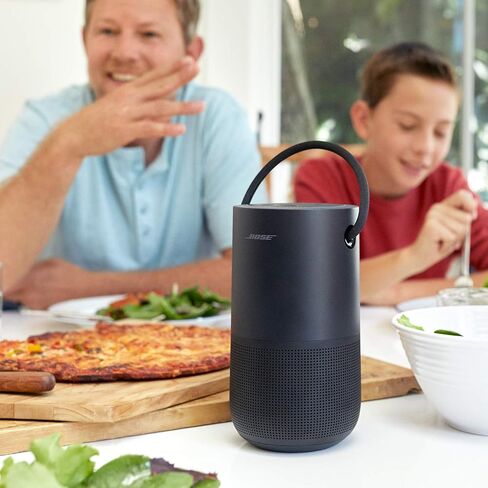 مكبر صوت ذكي محمول من Bose - مكبر صوت بلوتوث لاسلكي مع تحكم صوتي Alexa مدمج، أسود (متجدد) in Saudi Arabia