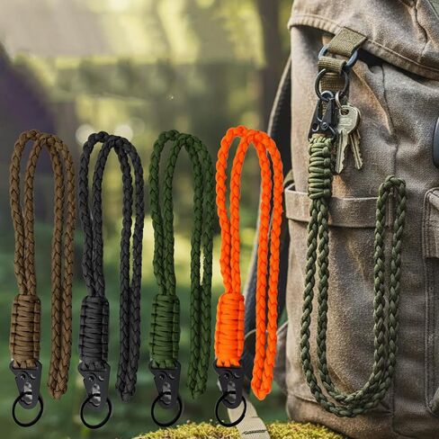 Heavy Duty Paracord Lanyard Necklaces, Strap Braided Keychain Lanyard Parachute Rope Bracelet for Outdoor Activities in Saudi Arabia