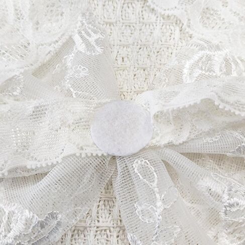 عصابة رأس من الدانتيل الأبيض للفتيات الصغيرات مع فيونكة ولؤلؤ، عصابة شعر مرنة ناعمة لحديثي الولادة والرضع (B-أبيض) in Kuwait