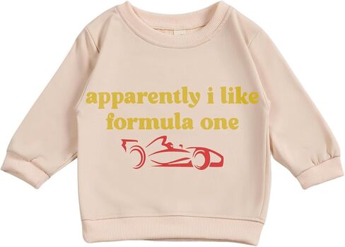 Toddler Baby apparently i like formula one Long Sleeve Sweatshirt Top Jogger Pants Set Cute Fall Winter Clothes Set in Saudi Arabia