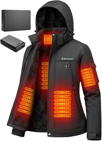 Heated Jacket for Women with Fleece Lining 20000mAh Battery Windproof Waterproof Women‘s Heated Jacket 2025 Upgrade in Kuwait