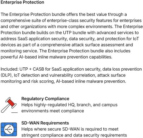 Fortinet FortiGuard Enterprise Protection لـ FortiGate-60F | ترخيص لمدة سنة | خدمات الأمان الشاملة المدعومة بالذكاء الاصطناعي وخدمات SD-WAN للدفاع الكامل عن شبكات الأعمال (FC-10-0060F-809-02-12) in Saudi Arabia