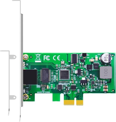 GLOTRENDS ST7474 PoE+ Network Card, 10/100/1000Mbps Gigabit Ethernet RJ45 LAN Port, PCIE 1.1 X1 Interface, Regular & Low Profile Bracket in Saudi Arabia