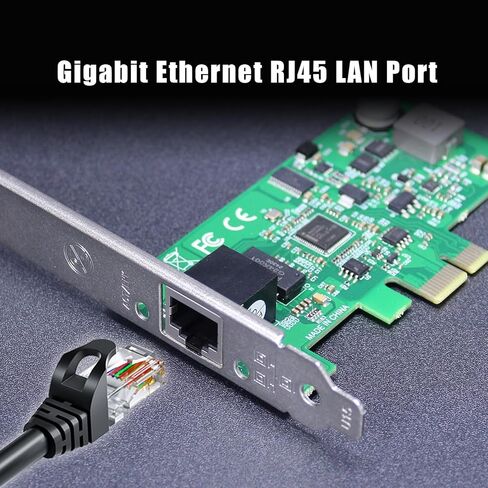 GLOTRENDS ST7474 PoE+ Network Card, 10/100/1000Mbps Gigabit Ethernet RJ45 LAN Port, PCIE 1.1 X1 Interface, Regular & Low Profile Bracket in Saudi Arabia