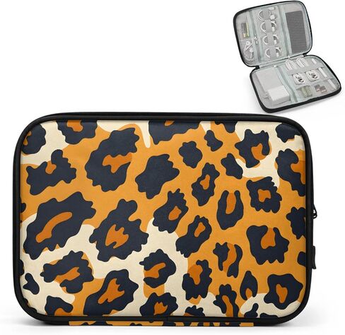 Brown Cow Print Electronics Travel Organizer Case, Tech Accessories Cable Storage Bag for Cords, Charger, Phone, Hard Drive in Saudi Arabia