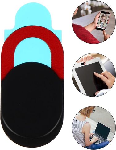 TEHAUX 5pcs Webcam Privacy Cover for Laptop and Phone, Sliding Camera Protector with Black and Red Colors, Compatible with Computers and Smartphones, Camera Cover for Secure Video Calls in Saudi Arabia