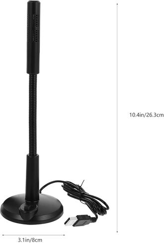 ميكروفون كمبيوتر Vaguelly USB مع زر كتم الصوت ومؤشر LED، وميكروفون سطح المكتب مكثف متعدد الاتجاهات للمكتب المنزلي، والاجتماعات عبر الإنترنت، والبث المباشر، ودردشة الألعاب باللون الأسود in Kuwait