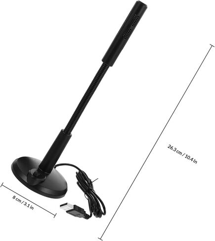 NUOBESTY USB Computer Microphone with Holder for Desktop and Laptop, Wired Meeting and Game Chatting Mic, Portable Black USB Microphone for Recording and Conference Use in Saudi Arabia