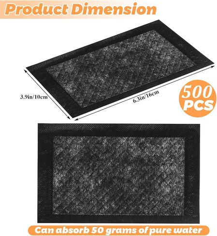 Acrux7 500PCS Meat Absorbent Pads 4x6.3 Inch Meat Soaker Pads for Vacuum Sealer Bags, Fish and Poultry Food Pad Absorbent Soaking Pad for Kitchen and Shop (Black) in Saudi Arabia