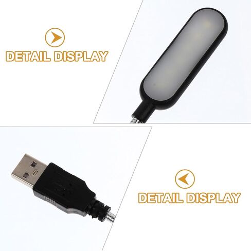 GALPADA 2pcs المحمولة USB أجهزة الكمبيوتر المحمول مصابيح القراءة البسيطة USB دفتر أضواء ليلية مع الضوء الأبيض للمنزل والمكتب والسفر استخدام مصابيح الكمبيوتر السوداء المدمجة in Kuwait