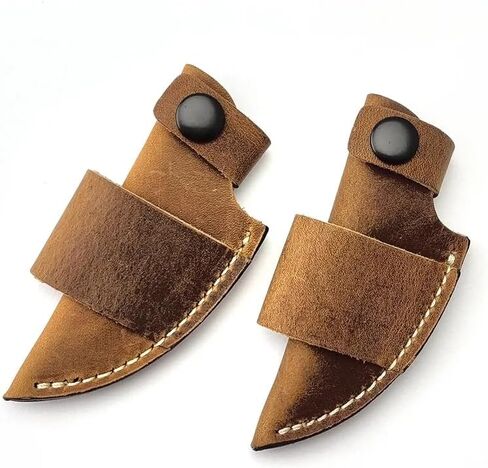1pc Crazy Horse Leather Outdoor Fixed Bade Small Straight Knife Scabbard Sheath Cover Pants Holders Storage Bag With Buckles in Saudi Arabia