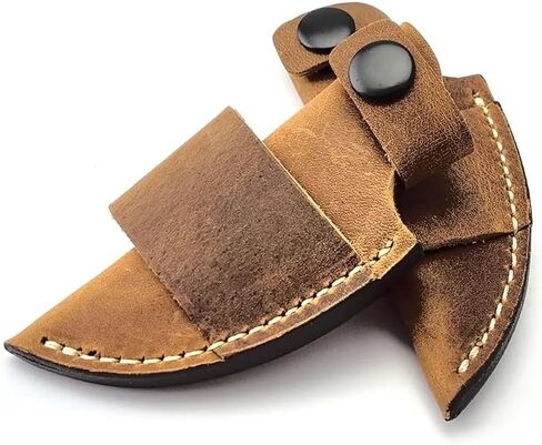 1pc Crazy Horse Leather Outdoor Fixed Bade Small Straight Knife Scabbard Sheath Cover Pants Holders Storage Bag With Buckles in Saudi Arabia